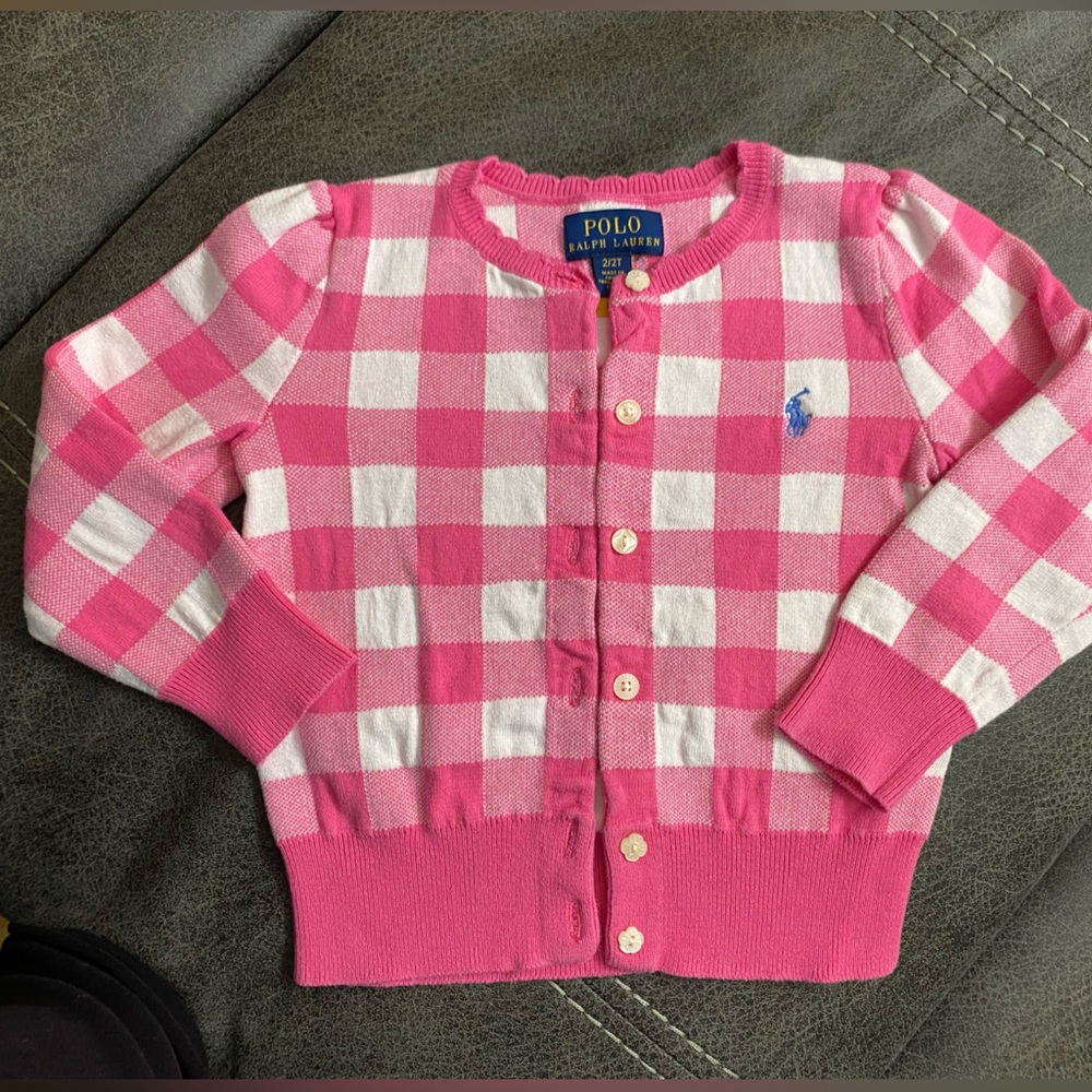 COPY - Polo by Ralph Lauren Pink and White Gingham Sweater